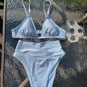 Aerie ribbed shine too & high rise bottom